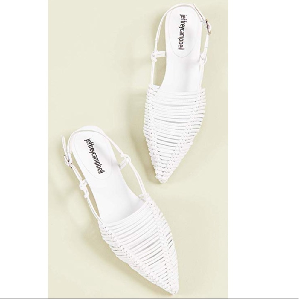 NWT, NIB JEFFERY CAMPBELL MYRON FLATS IN WHITE - Picture 3 of 4